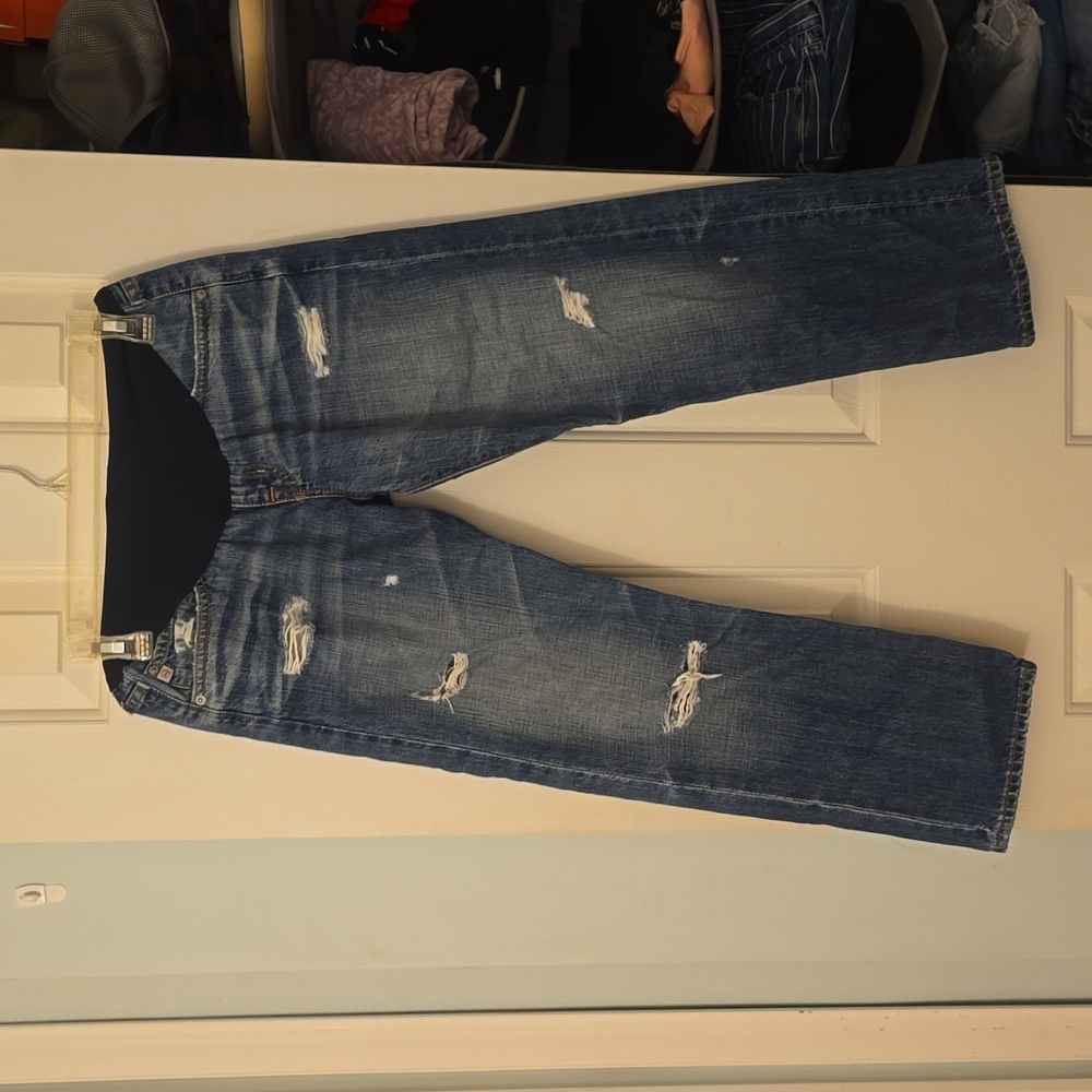 AG Adriano Goldschmied Distressed Maternity Jeans Size 27